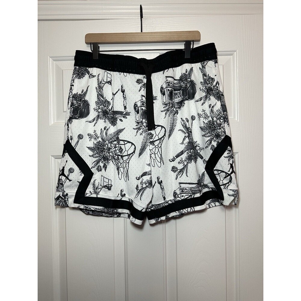 Size XL Mens Jordan Dri-Fit Sport Printed Diamond French Toile Shorts FV8614-100